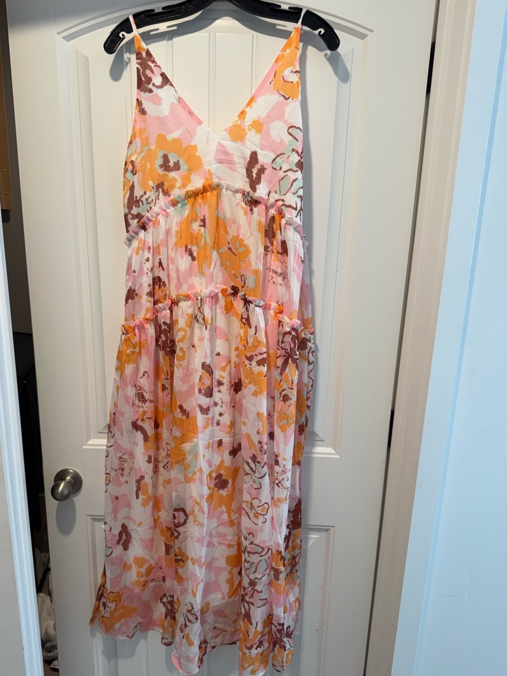 Rosa Clothing V Neck Sleeveless Floral Flare Swing Flowy Maxi Dress New